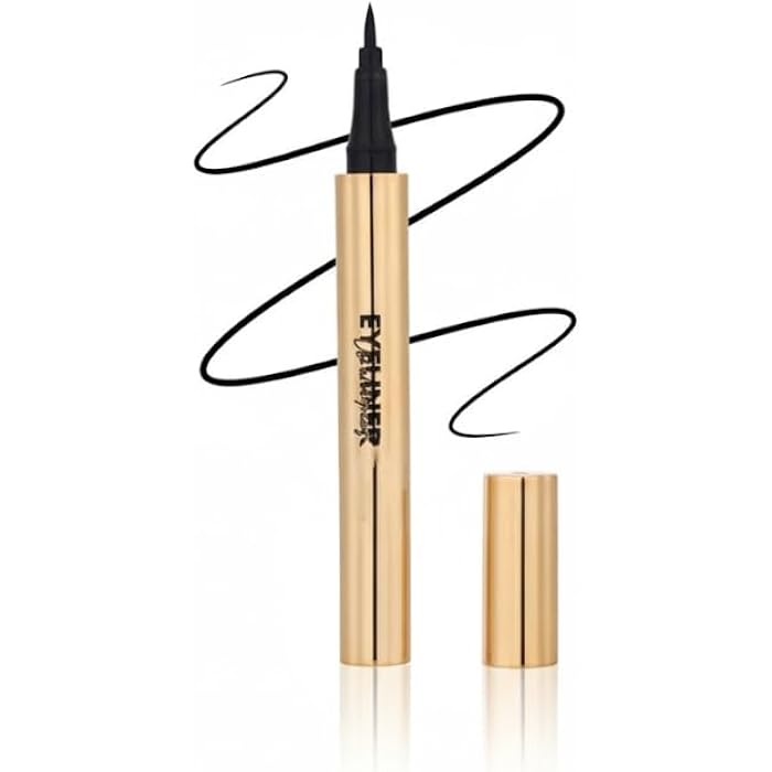 Black Liquid Eyeliner - Water Proof Ultra Matte Long Lasting Slim Jet - Black Eye Liner - 100% Intense Black - Smooth Easy Application Pen Liner - Image 1